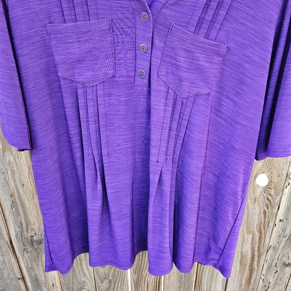 Elie Mccarthy Vibrant Purple Blouse Sizw 1X - Picture 12 of 16